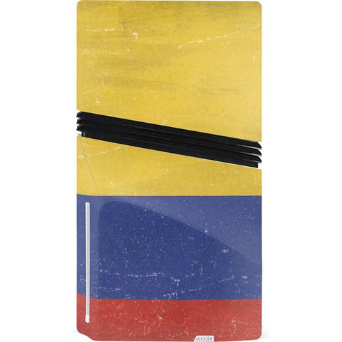 Colombia Flag Distressed PS5 Pro Disk Console Skin